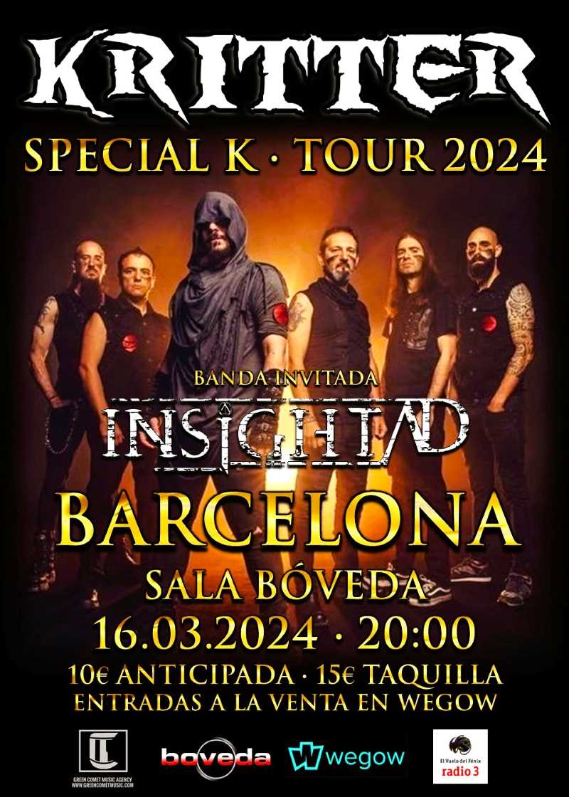 Kritter en Barcelona con su «Special K Tour 2024» el 16 de marzo