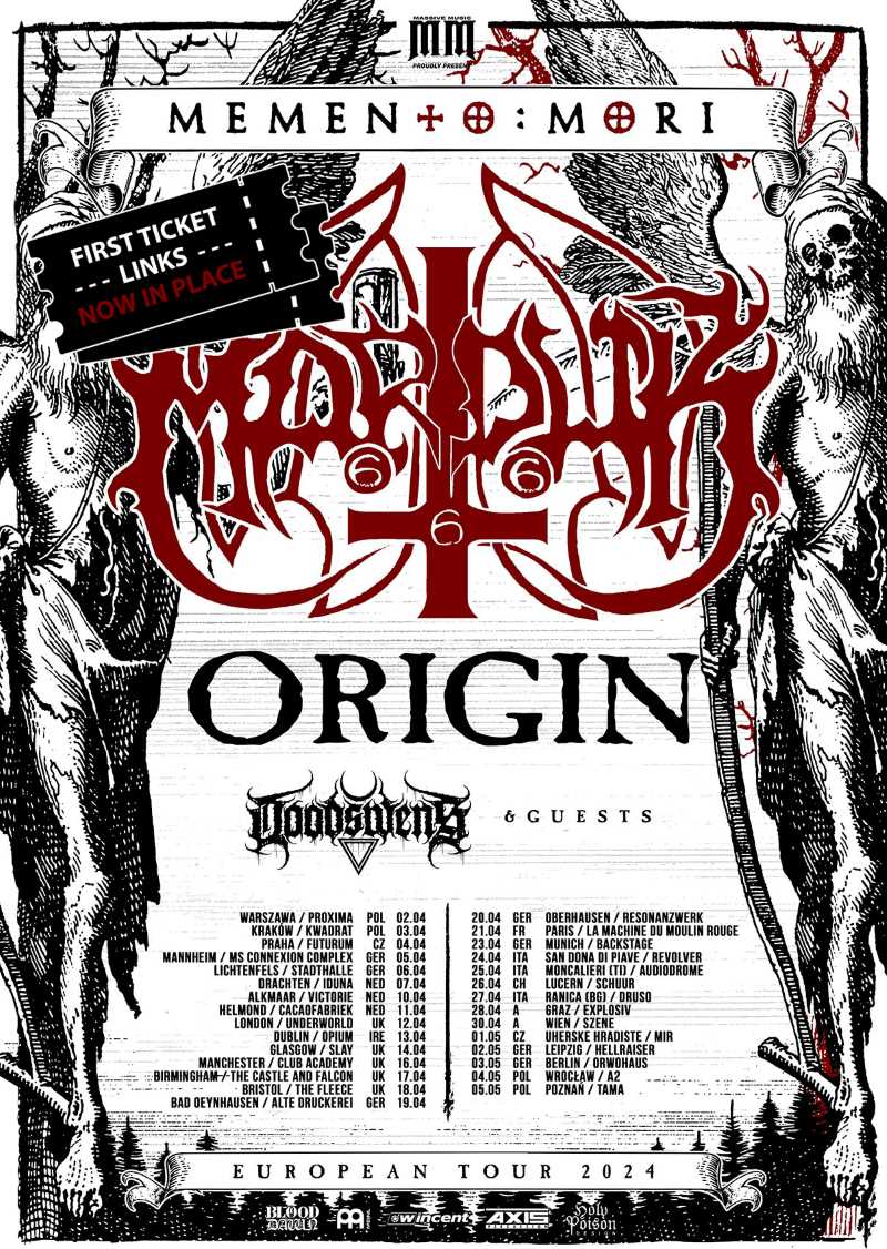 Fechas del «Memento Mori Tour» de Marduk junto con Origin