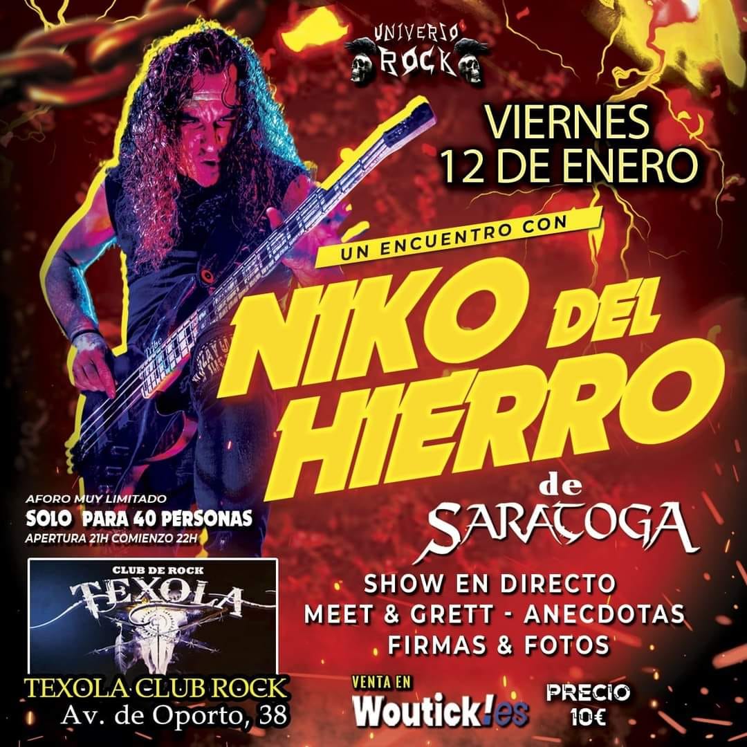 Niko del Hierro dará un meet & greet en Texola Club Rock el viernes 12 de enero