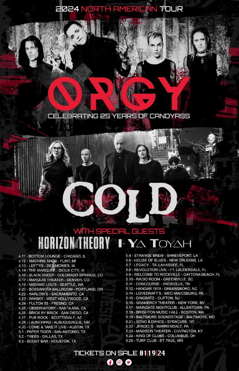 Extenso tour norteamericano de Orgy junto con Cold