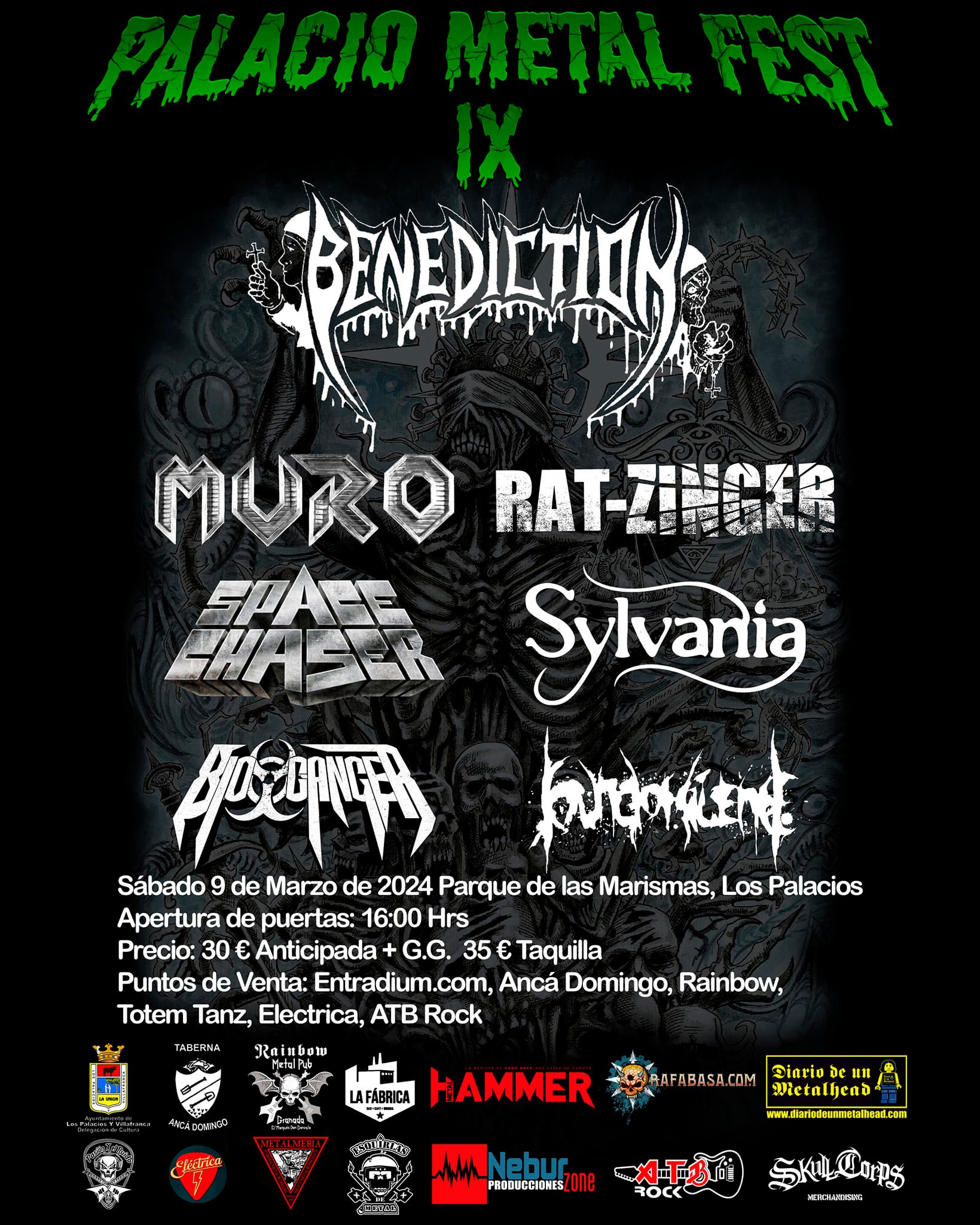 Nueva edición del Palacio Metal Fest para el próximo sábado 9 de marzo de 2024 en Los Palacios y Villafranca (Sevilla).