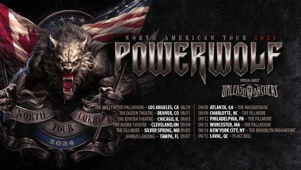 Anuncio del “North American Tour 2024” de los alemanes Powerwolf