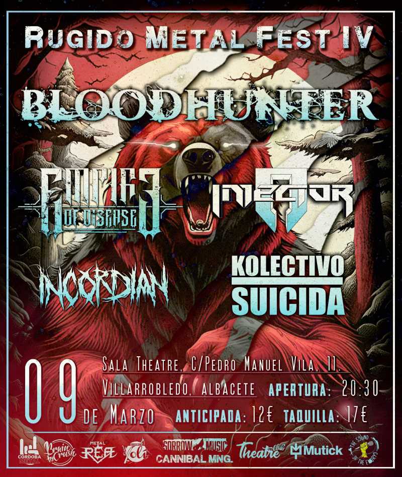 El 9 de marzo IV edición del Rugido Metal Fest en Villarrobledo (Albacete)