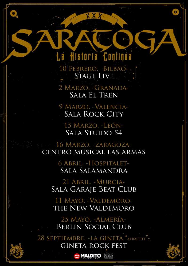 Saratoga actualiza las fechas de su Gira