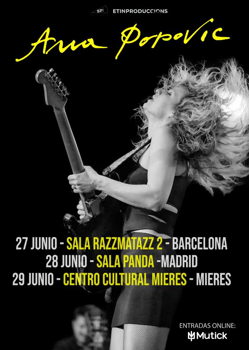 Fechas de la gira española de la guitarrista Ana Popovic