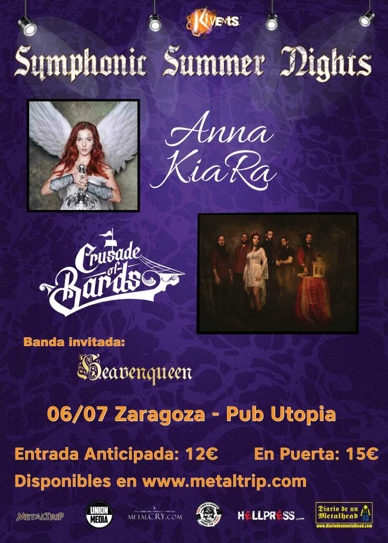El sábado 6 de julio Anna KiaRa con Crusade Of Bards en Zaragoza