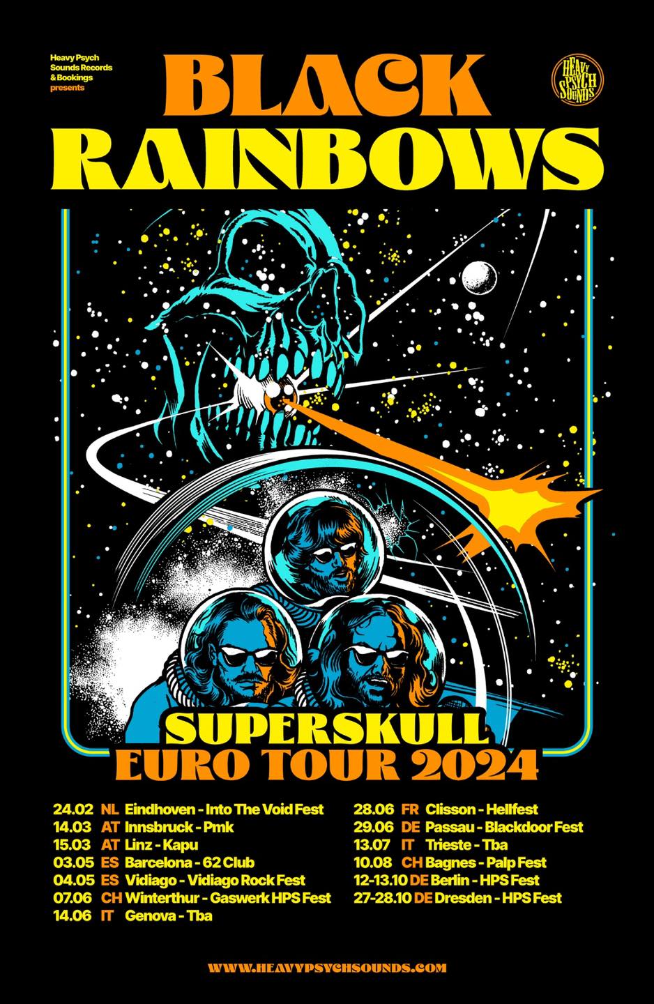La banda italiana de Stoner Black Rainbows ha publicado las fechas de su extenso tour por Europa