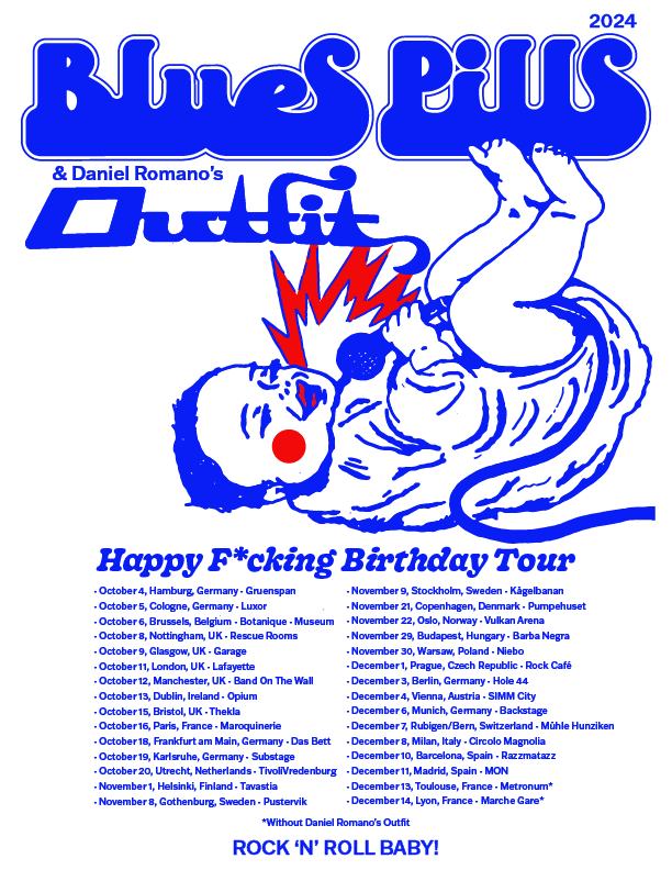 Anuncio del tour europeo de Blues Pills para el próximo otoño invierno.