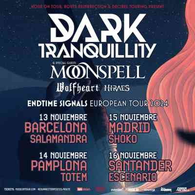 A pocas fechas de la gira de Dark Tranquillity, donde estarán presentando su último disco “Endtime Signals” en directo.