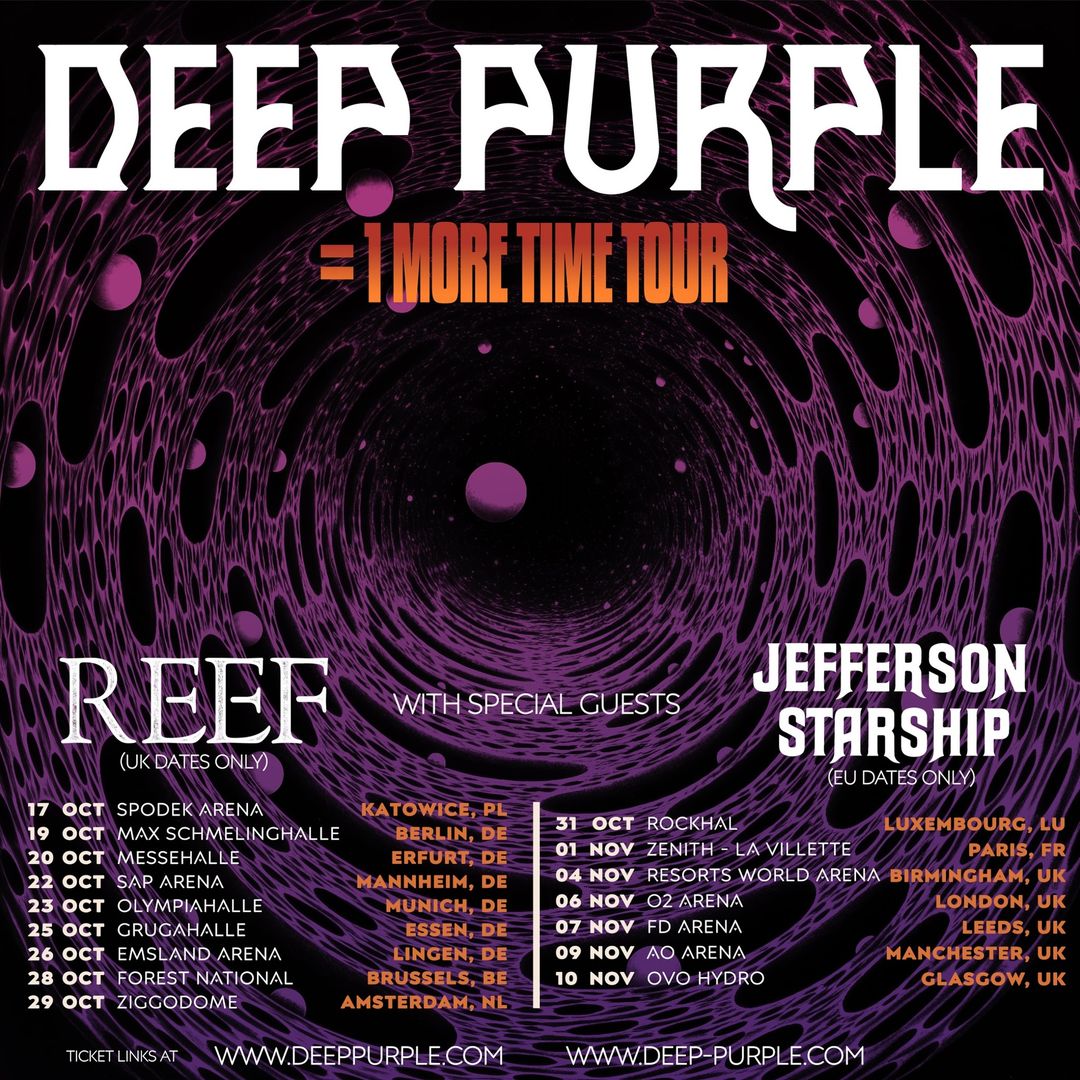 Deep Purple anuncia más fechas para este año 2024 y saca a la venta los pack de Meet & Greet.