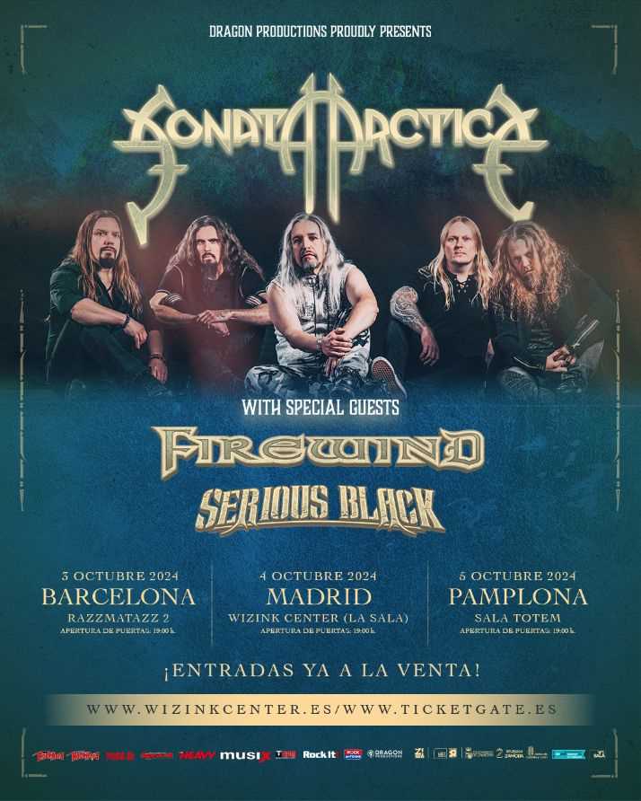 Gira confirmada de Sonata Arctica con Firewind y Serious Black