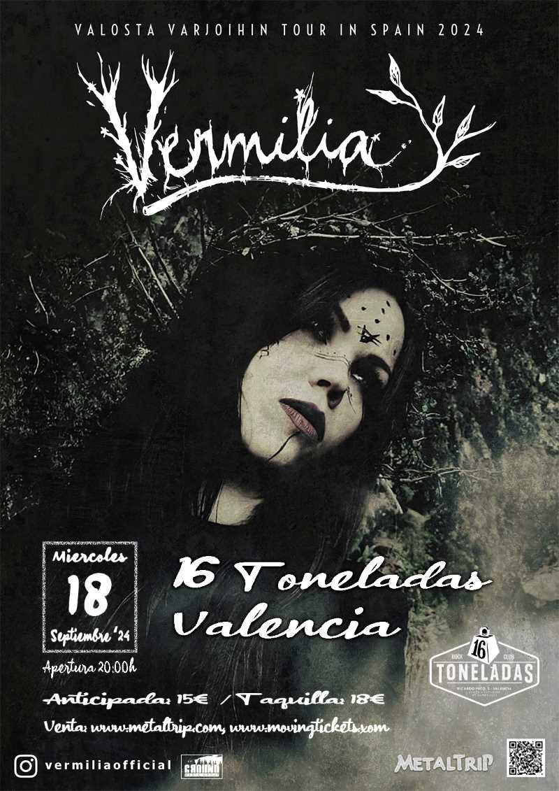 Vermilia en concierto en la 16 Toneladas de Valencia el día 18 de septiembre
