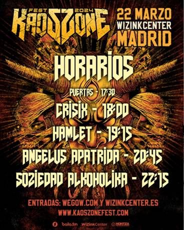 Horarios del Kaos Zone Fest