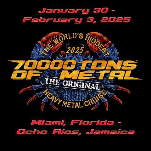 Primeros grupos confirmados en el 70000tons Of Metal 2025