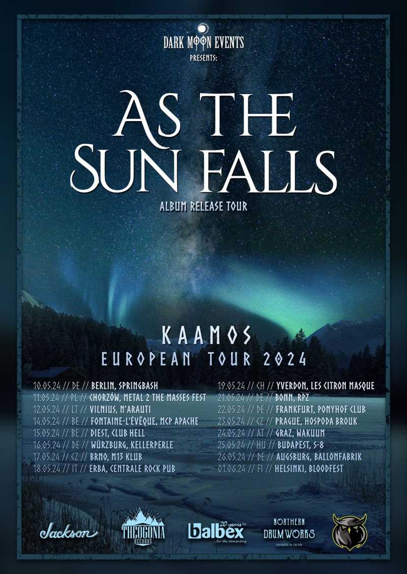 Fechas de la gira europea de los finlandeses As The Sun Falls