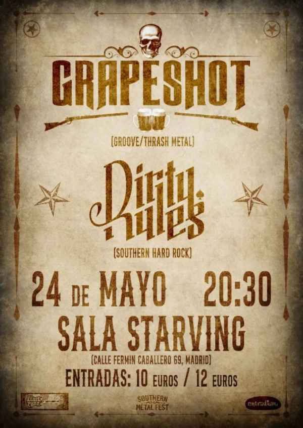 Concierto de Grapeshot y Dirty Rules en Madrid el 24 de mayo en la Sala Starving.