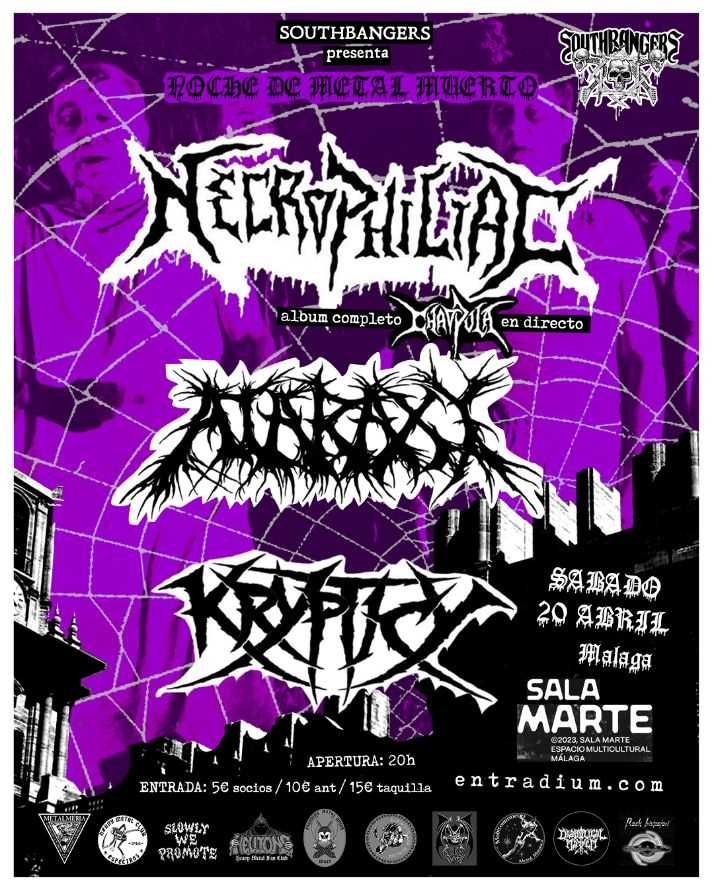 Noche de Metal Muerto el sábado 20 de abril en Málaga