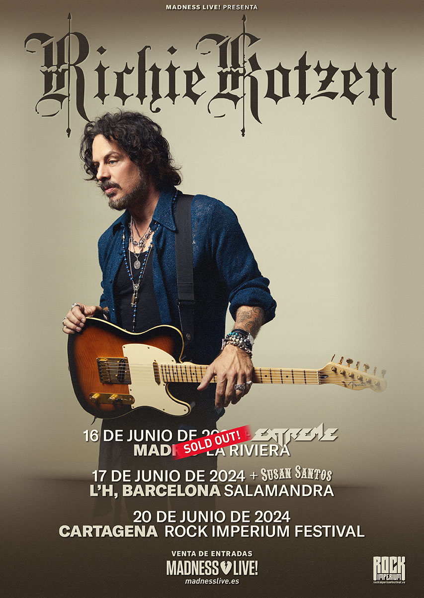 Nueva gira de Richie Kotzen en nuestros escenarios para el mes de junio de 2024.