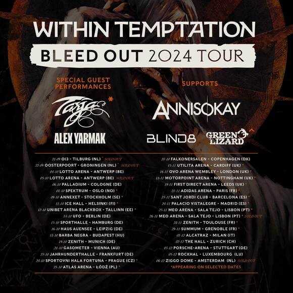 Bandas invitadas de la gira de Within Temptation