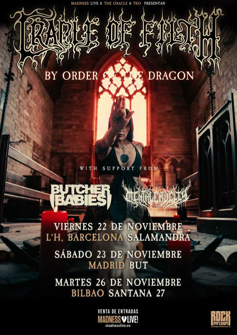 Fechas en noviembre de la gira de Cradle Of Filth