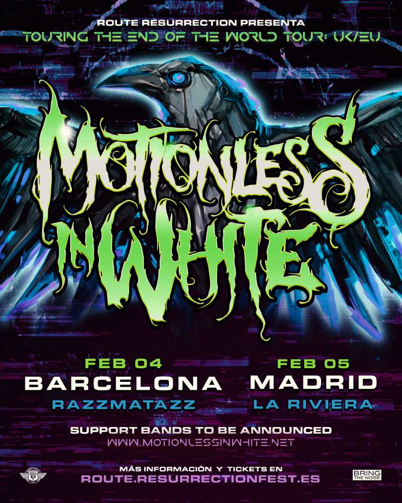 Motionless In White en Barcelona y Madrid en febrero de 2025