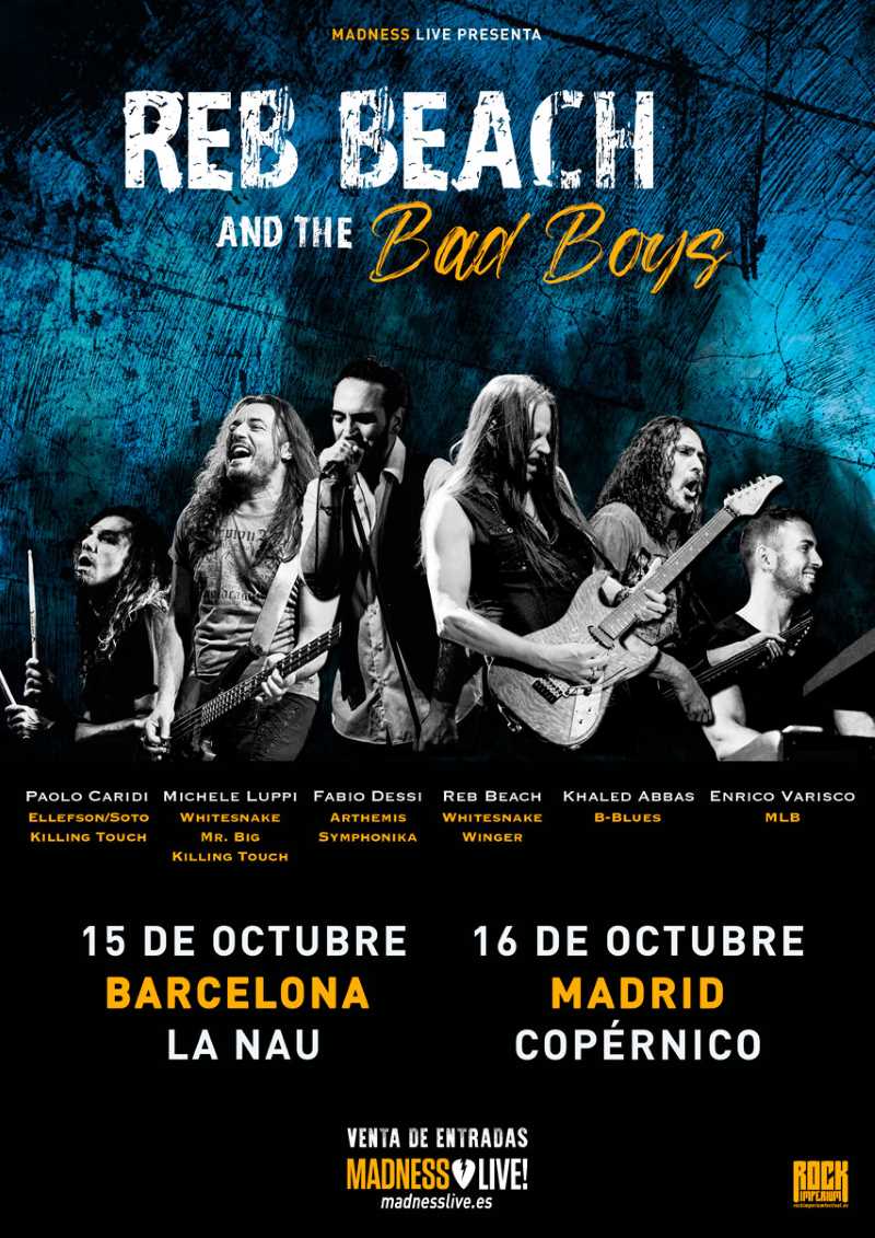 Conciertos de Reb Beach and The Bad Boys en Barcelona y Madrid