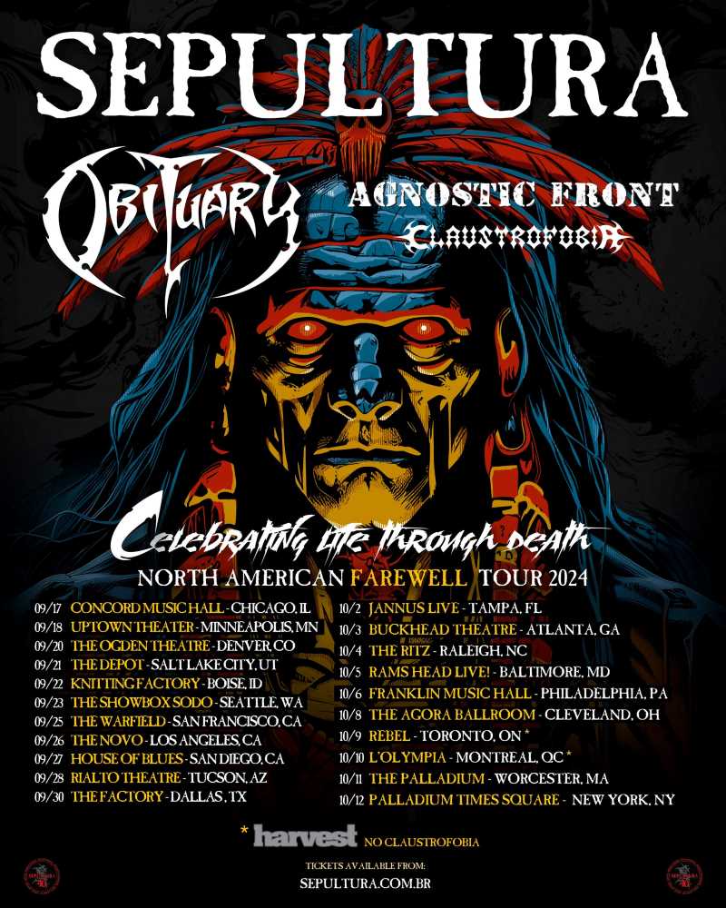 Sepultura presenta su gira norteamericana con Obituary y Agnostic Front
