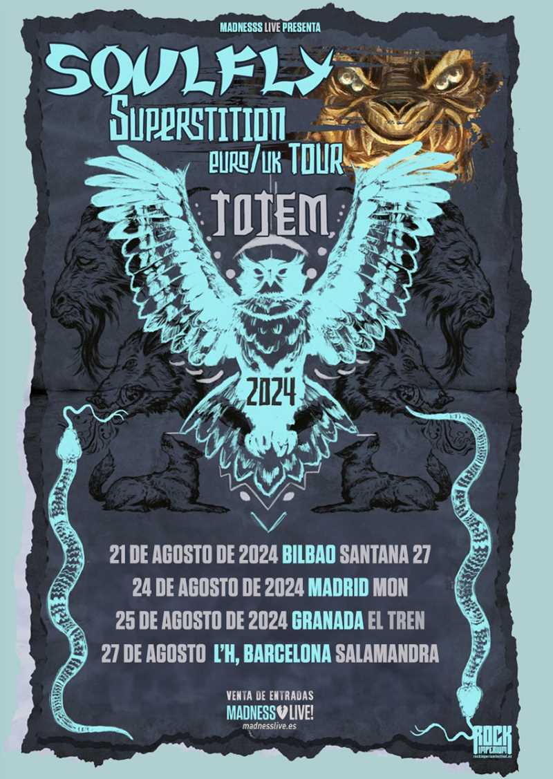 Fechas en agosto de la gira de Soulfly en España