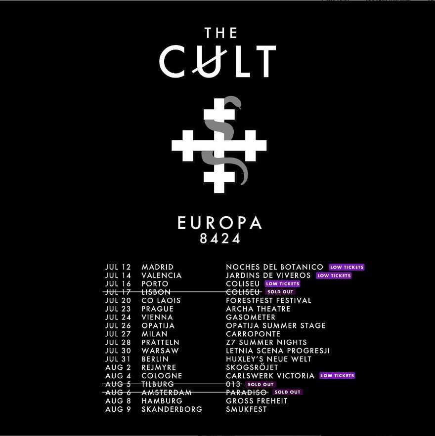 En julio arranca la nueva gira europea de The Cult