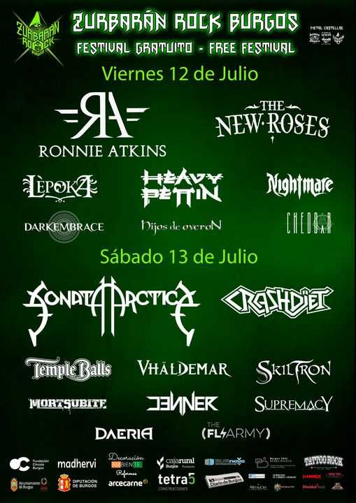 Publicados los horarios del Zurbaran Rock Burgos 2024