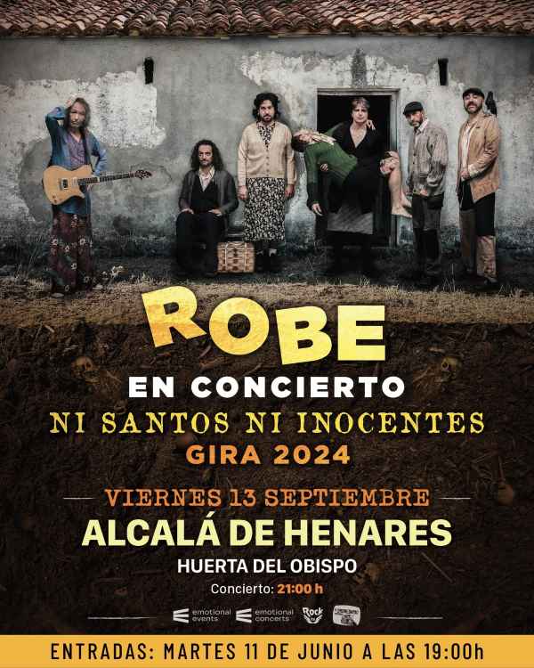 El próximo 13 de septiembre tenemos una cita con Robe en Alcalá de Henares