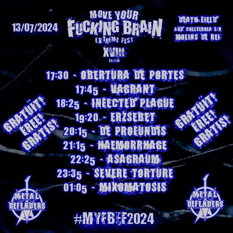 Horarios del Move Your Fucking Brain Extreme Fest 2024