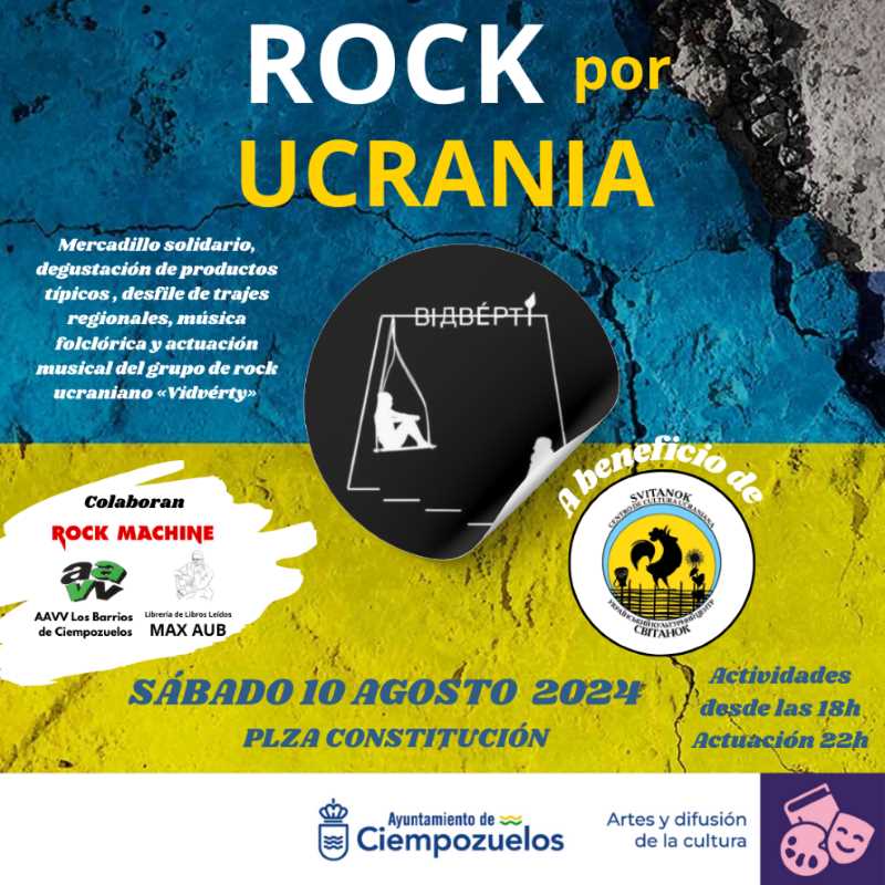 Concierto Rock Por Ucrania el 10 de agosto en Ciempozuelos (Madrid)