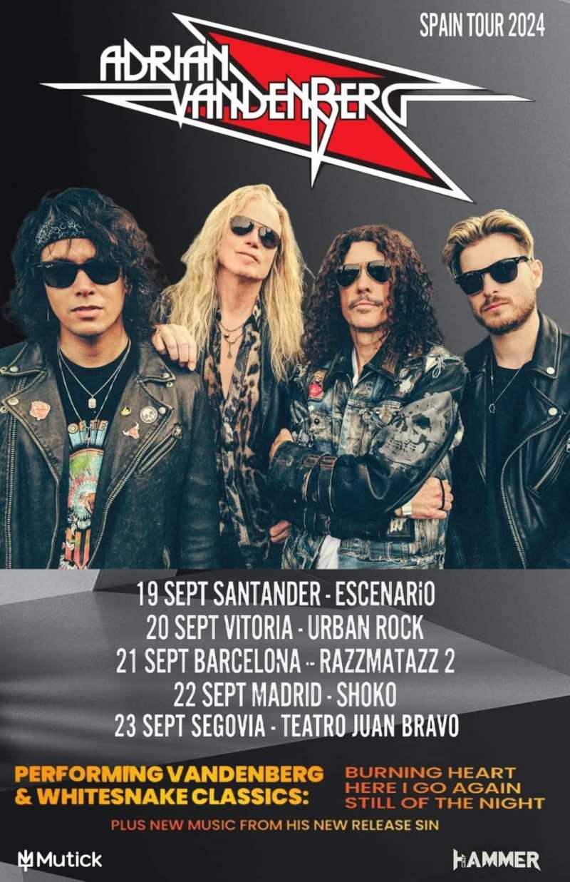 Adrian Vandenberg en gira por España en septiembre 2024