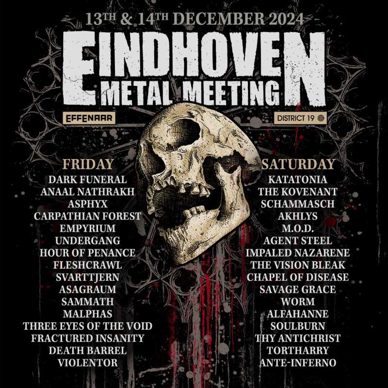 Distribución de bandas por días en el Eindhoven Metal Meeting 2024