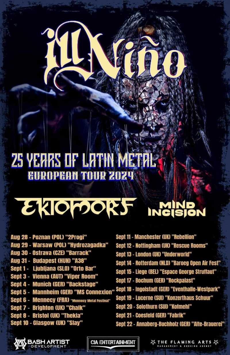 A pocos días del comienzo del «25 Years Of Latin Metal» de Ill Niño en Europa