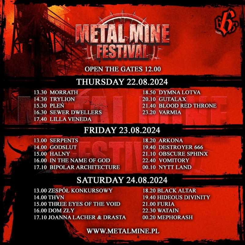 Metal Mine Festival 2024 - Horarios Metal Mine Festival 2024 - Horarios