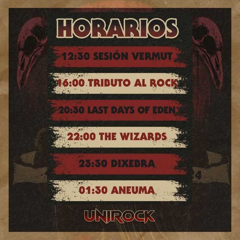 Unirock 2024 horarios Unirock 2024 horarios