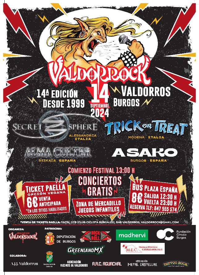 Cartel y fecha del Valdorrock 2024 en Burgos