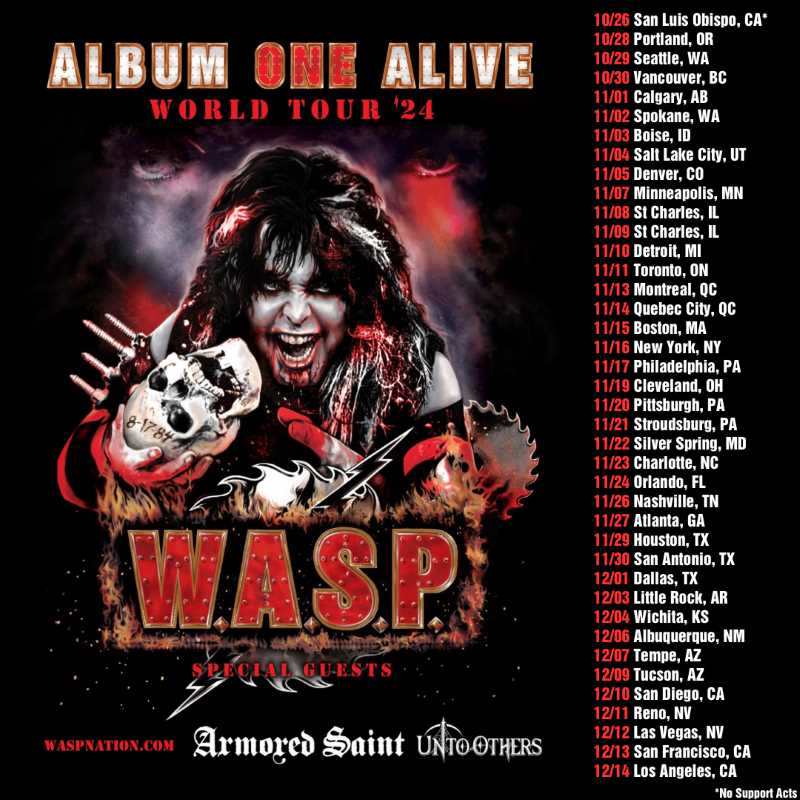 W.A.S.P. presenta el tour llamado “Album One Alive 2024 US Tour”