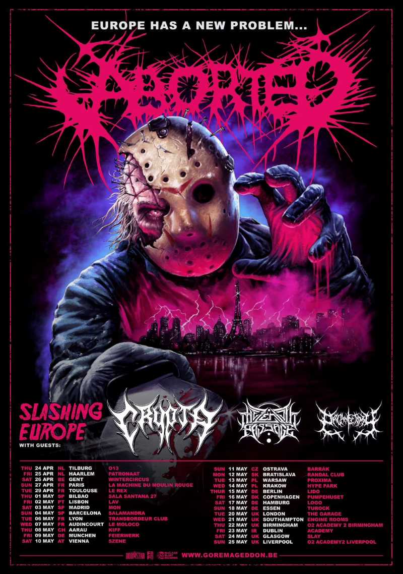 Fechas del tour europeo de Aborted llamado “Slashing Europe 2025”