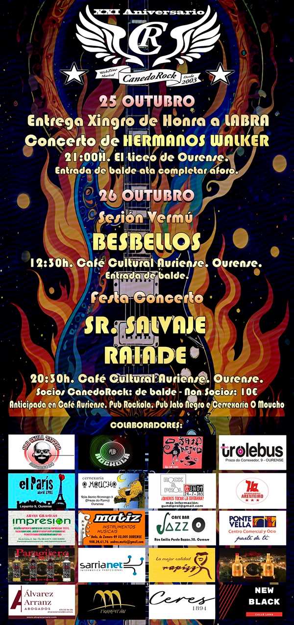 Canedo Rock, cumple 21 años, concierto de celebración