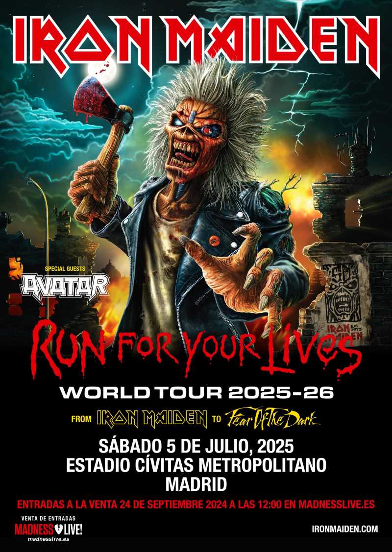 Iron Maiden confirma fecha en Madrid dentro de su “Run For Your Lives World Tour 2025/26”