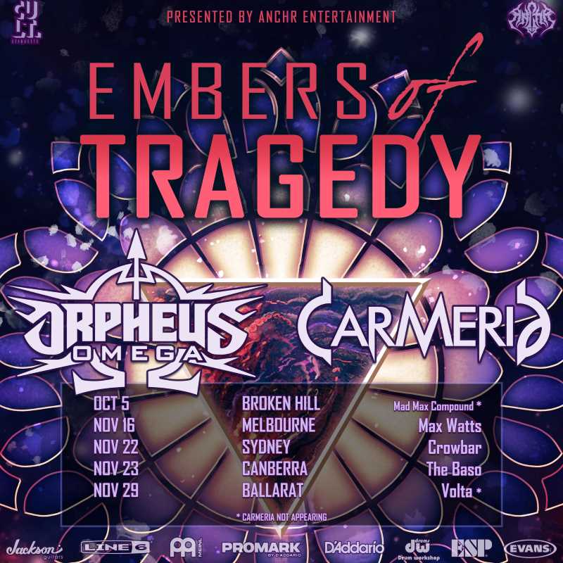 Fechas del tour australiano de Orpheus Omega y Carmeria