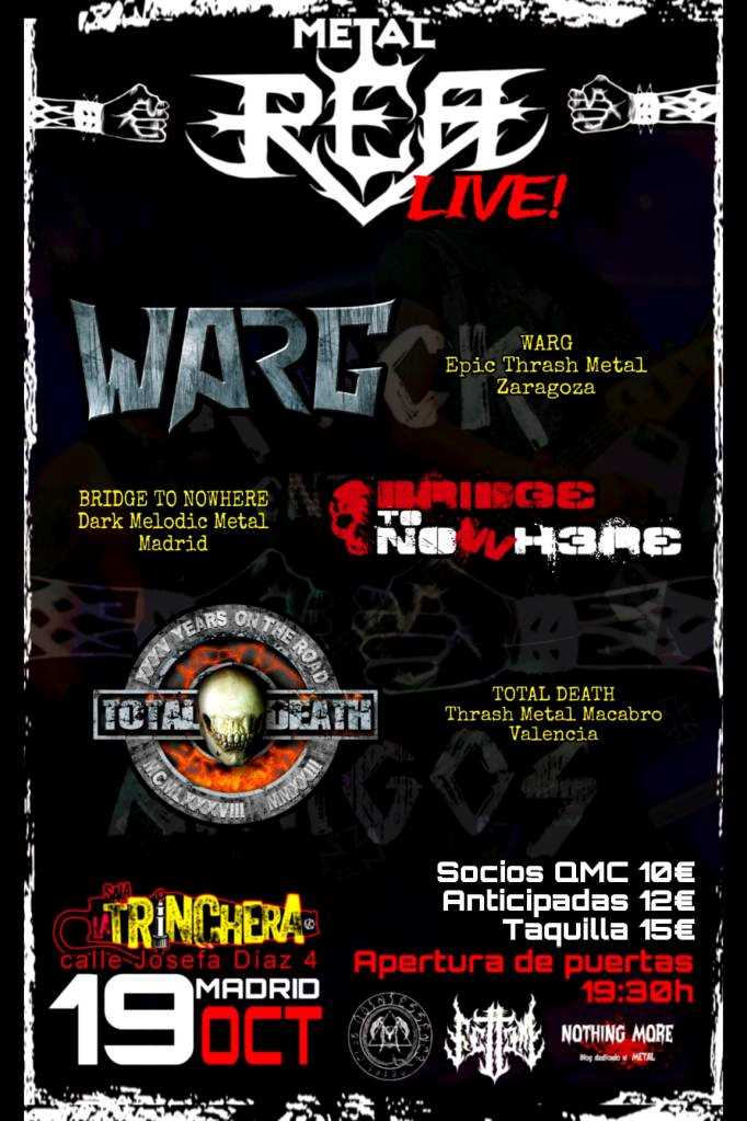 Primera edición del Rea Metal Live! para el sábado 19 de octubre en Madrid