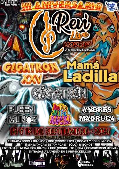 Este fin de semana III aniversario de la Sala Revi Live de Madrid