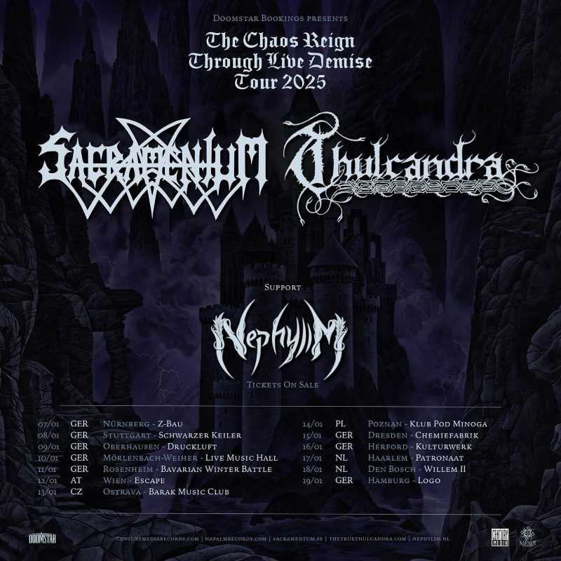 Tour europeo conjunto de los suecos Sacramentum con Thulcandra