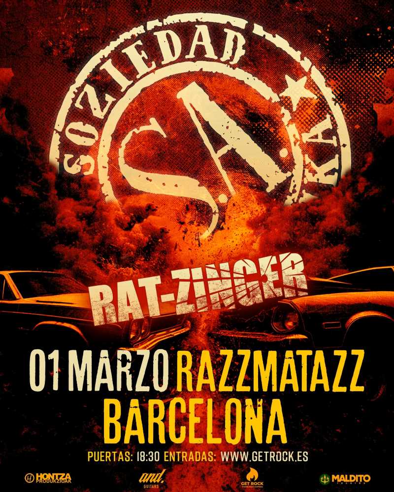 Soziedad Alkoholika en Barcelona el 1 de marzo con Rat-Zinger