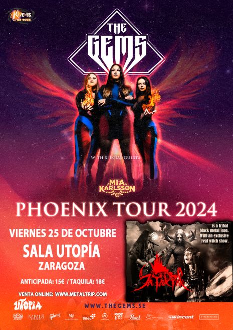 Para el concierto de Satarial en Zaragoza de este viernes 25 de octubre, se suman al cartel The Gems y Mia Karlsson
