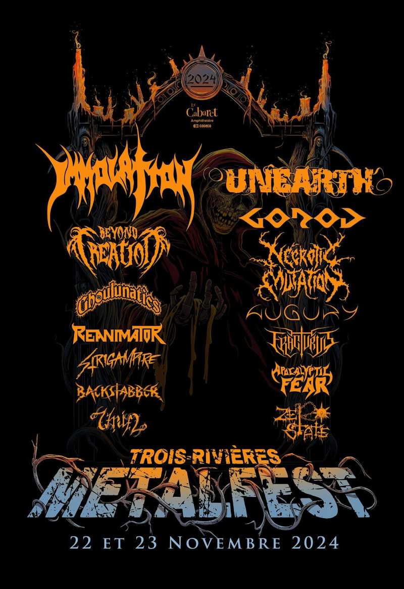 Confirmaciones y cartel en el Trois-Rivières MetalFest 2024 de Canadá